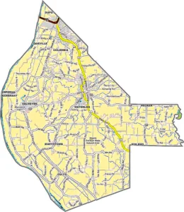 Monroe County Illinois GIS map showing county boundaries and location