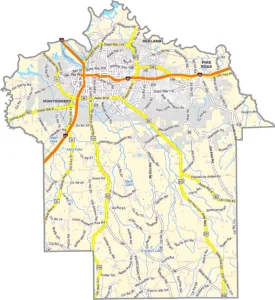 Montgomery County Alabama GIS Map Showing County Boundaries