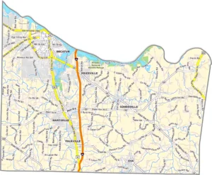 Morgan County Alabama GIS Map Showing County Boundaries