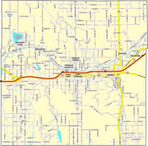 Morgan County Colorado GIS Map showing county boundaries, cities, roads, and geographic features.