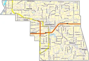 Morgan County Illinois GIS map showing county boundaries and location