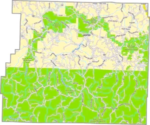Newton County Arkansas GIS Map showing county boundaries, roads, cities, and geographic features.
