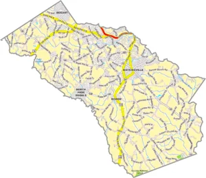 Oconee County Georgia GIS Map showing county boundaries, major roads, cities, highways, rivers, and geographic features.