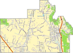 Oneida County Idaho GIS Map showing county boundaries, roads, towns, and geographic features.