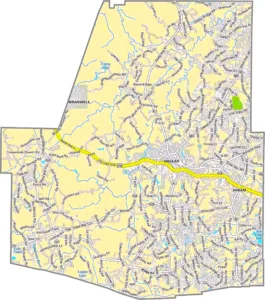 Paulding County Georgia GIS Map showing county boundaries, major roads, cities, highways, rivers, and geographic features.