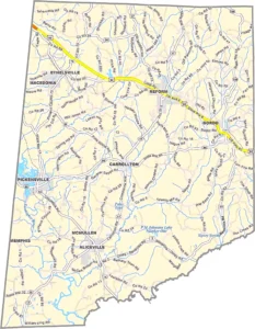 Pickens County Alabama GIS Map Showing County Boundaries