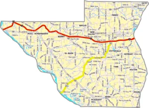 Pike County Illinois GIS map showing county boundaries and location