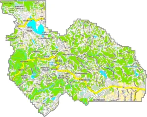 Plumas County California GIS Map showing county boundaries, cities, roads, and geographic features.