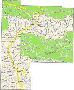 Polk County Arkansas GIS Map showing county boundaries, roads, cities, and geographic features.