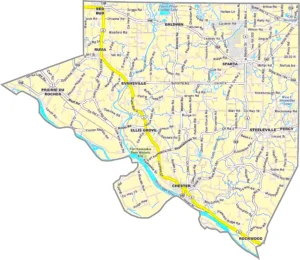 Randolph County Illinois GIS map showing county boundaries and location