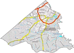 Richmond County Georgia GIS Map showing county boundaries, major roads, cities, highways, rivers, and geographic features.