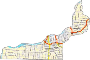 Rock Island County Illinois GIS map showing county boundaries and location