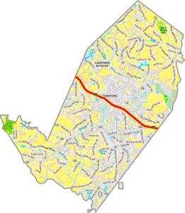 Rockdale County Georgia GIS Map showing county boundaries, major roads, cities, highways, rivers, and geographic features.