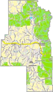 Routt County Colorado GIS Map showing county boundaries, cities, roads, and geographic features.