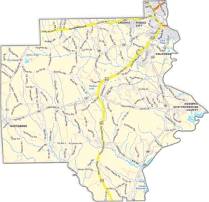 Russell County Alabama GIS Map Showing County Boundaries