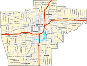 Sangamon County Illinois GIS map showing county boundaries and location
