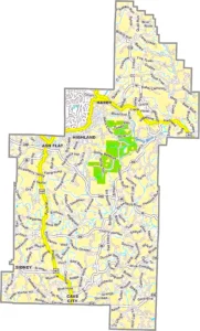 Sharp County Arkansas GIS Map showing county boundaries, roads, cities, and geographic features.