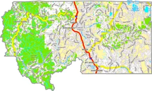 Siskiyou County California GIS Map showing county boundaries, cities, roads, and geographic features.