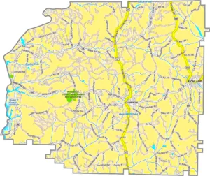 Stewart County Georgia GIS Map showing county boundaries, major roads, cities, highways, rivers, and geographic features.