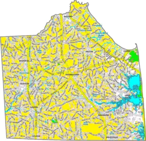Sussex County Delaware GIS Map showing county boundaries, cities, roads, and geographic features.