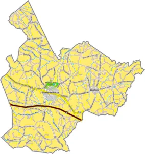 Taliaferro County Georgia GIS Map showing county boundaries, major roads, cities, highways, rivers, and geographic features.