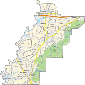 Talladega County Alabama GIS Map Showing County Boundaries