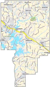 Tallapoosa County Alabama GIS Map Showing County Boundaries