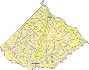 Telfair County Georgia GIS Map showing county boundaries, major roads, cities, highways, rivers, and geographic features.