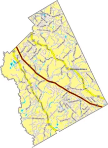 Twiggs County Georgia GIS Map showing county boundaries, major roads, cities, highways, rivers, and geographic features.