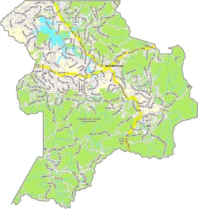Union County Georgia GIS Map showing county boundaries, major roads, cities, highways, rivers, and geographic features.