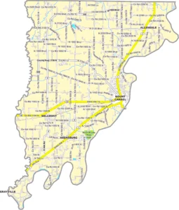 Wabash County Illinois GIS map showing county boundaries and location