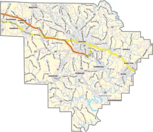 Walker County Alabama GIS Map Showing County Boundaries