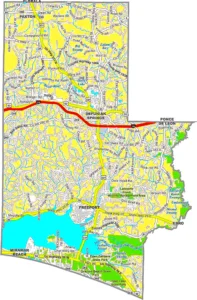 Walton County Florida GIS Map showing county boundaries, roads, cities, and coastal areas.