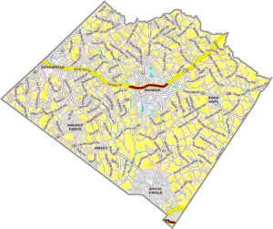 Walton County Georgia GIS Map showing county boundaries, major roads, cities, highways, rivers, and geographic features.