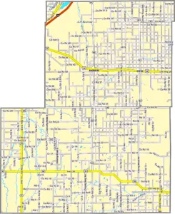 Washington County Colorado GIS Map showing county boundaries, cities, roads, and geographic features.