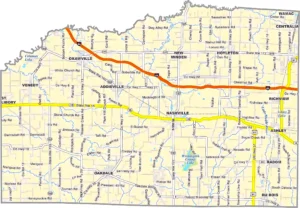 Washington County Illinois GIS map showing county boundaries and location