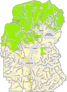 White County Georgia GIS Map showing county boundaries, major roads, cities, highways, rivers, and geographic features.