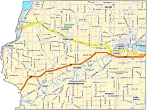 Whiteside County Illinois GIS map showing county boundaries and location