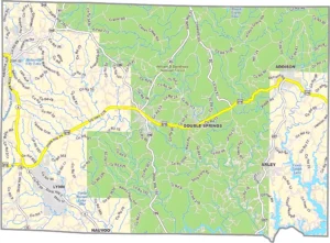 Winston County Alabama GIS Map Showing County Boundaries