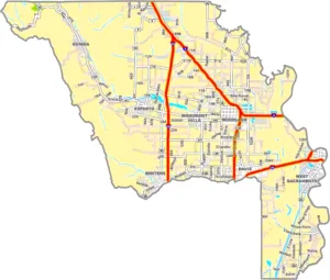 Yolo County California GIS Map showing county boundaries, cities, roads, and geographic features.
